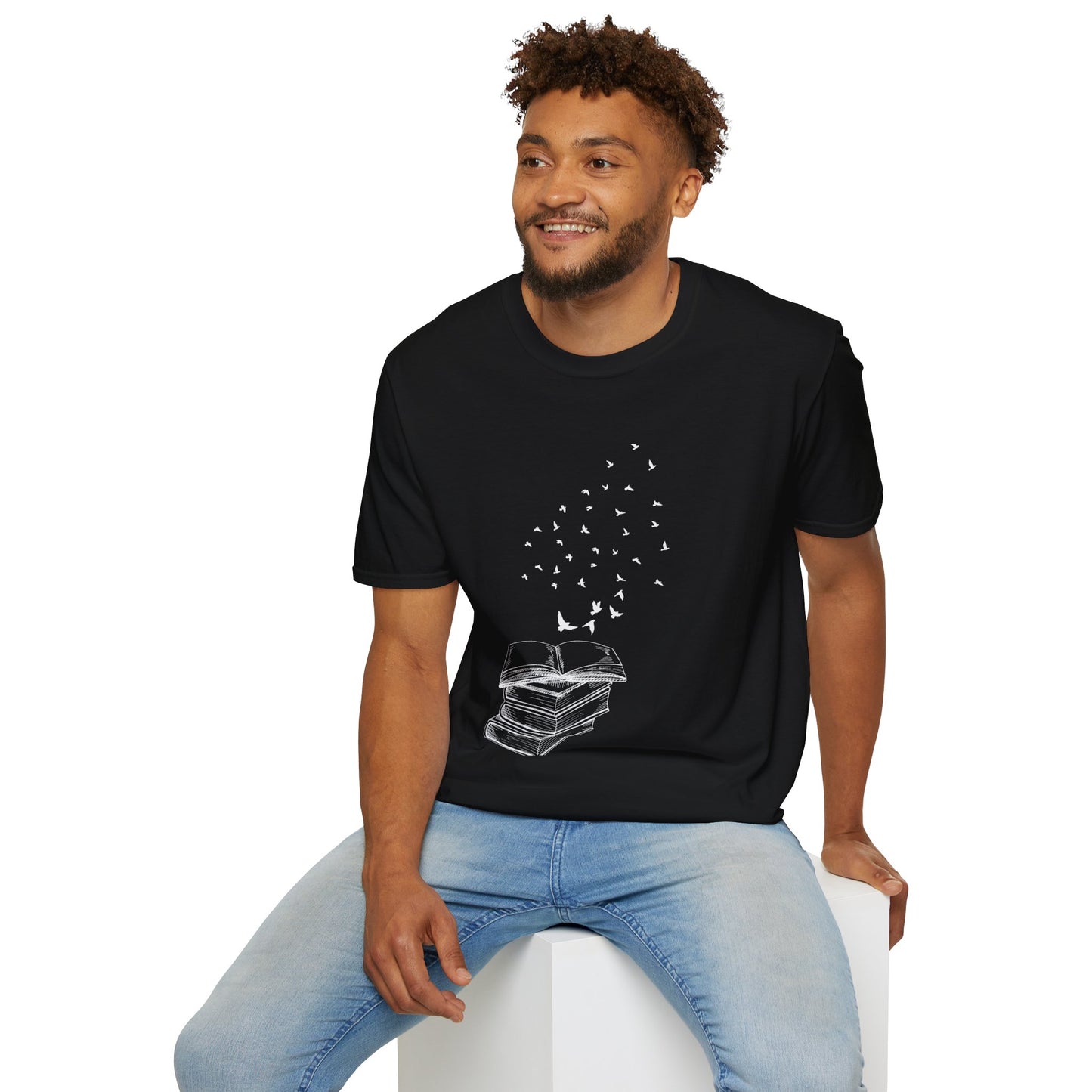 Artistic Unisex Black Cotton T-Shirt - Let imaginations fly wild!