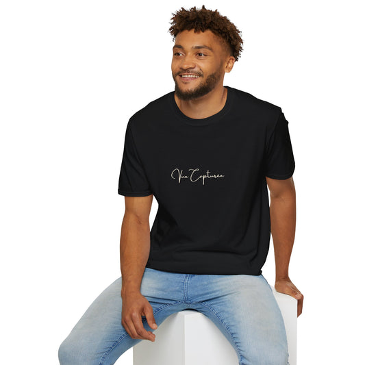 Black Cotton T-shirt - Vue Capturée signature T Black