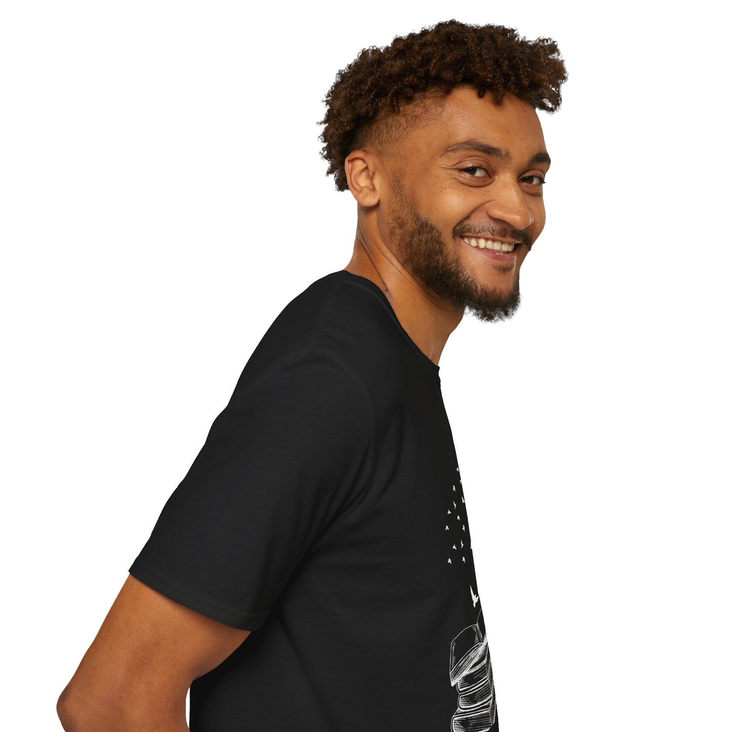 Artistic Unisex Black Cotton T-Shirt - Let imaginations fly wild!