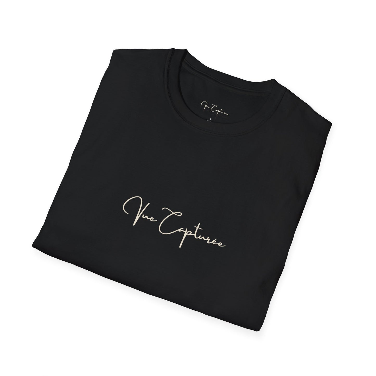 Black Cotton T-shirt - Vue Capturée signature T Black