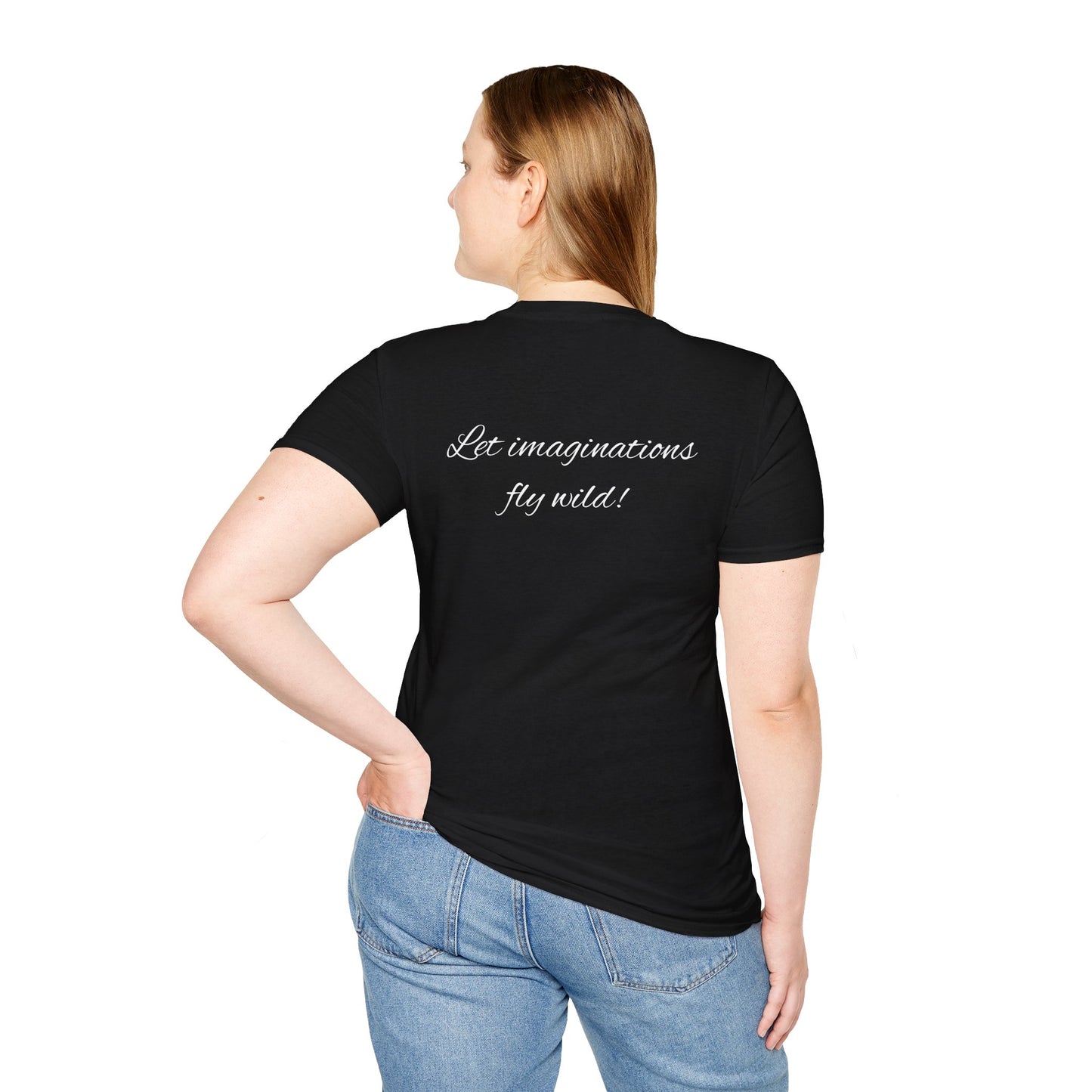 Artistic Unisex Black Cotton T-Shirt - Let imaginations fly wild!