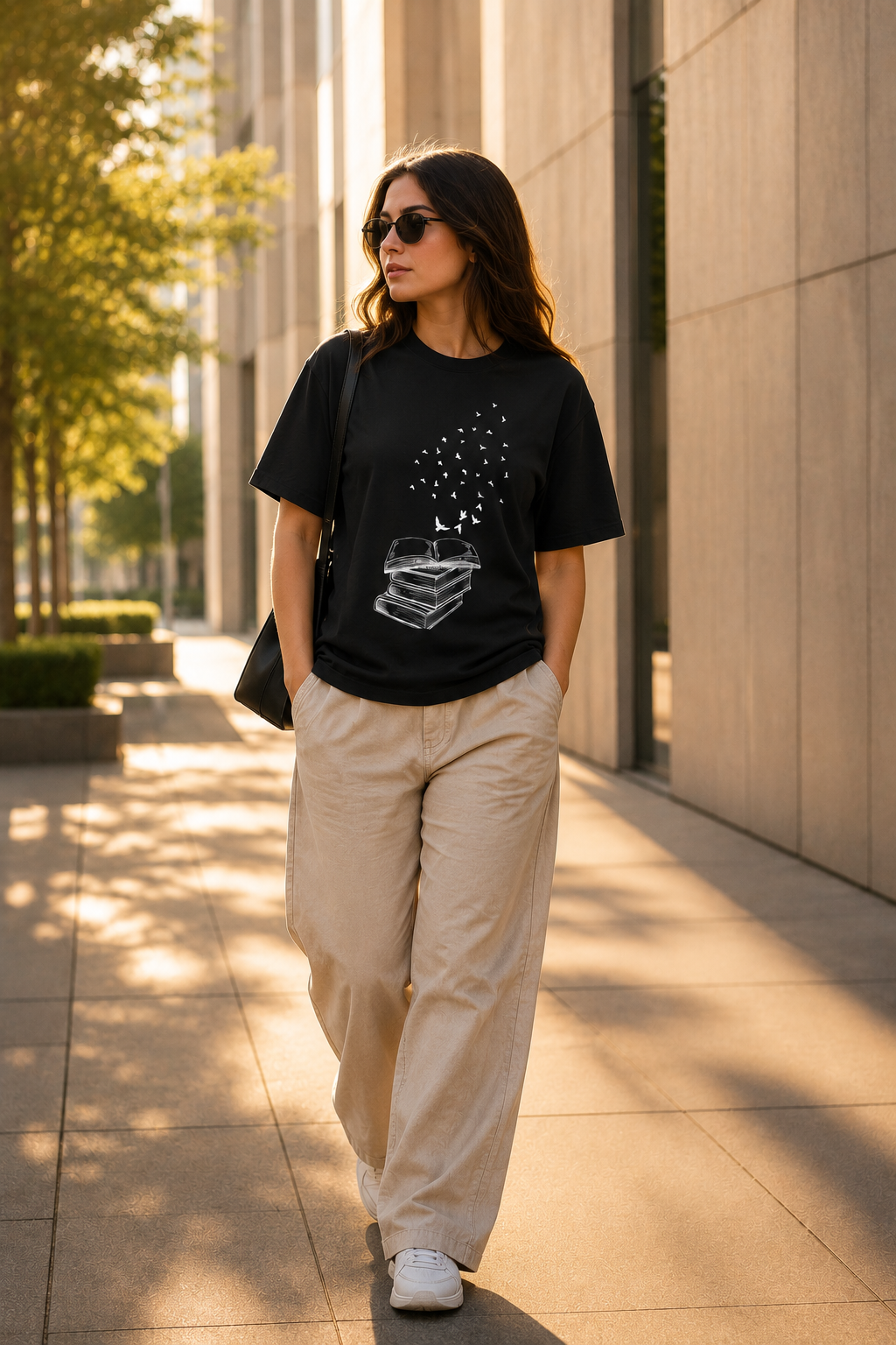 Artistic Unisex Black Cotton T-Shirt - Let imaginations fly wild!