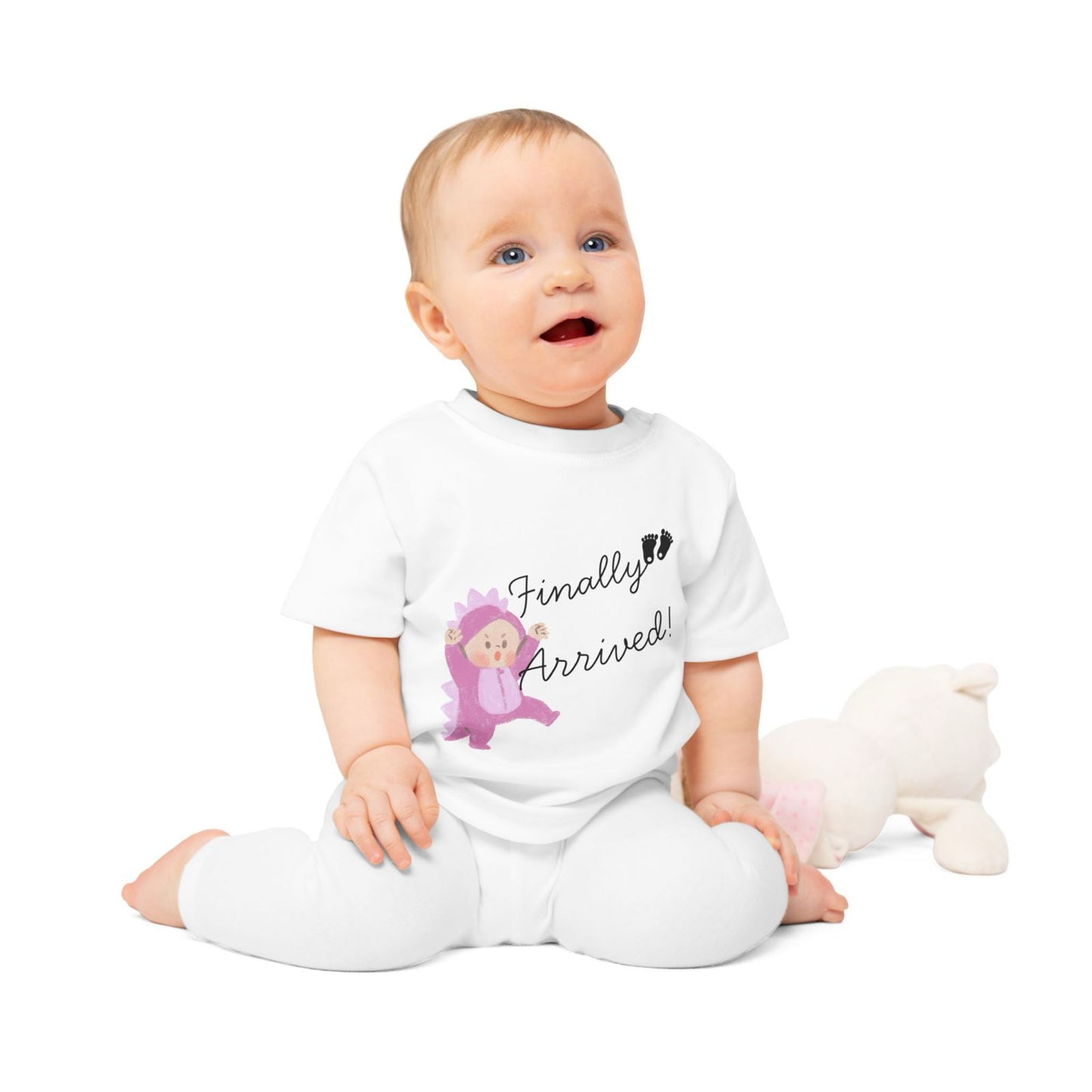 “Finally Arrived!” Baby T-Shirt – Adorably Unmissable