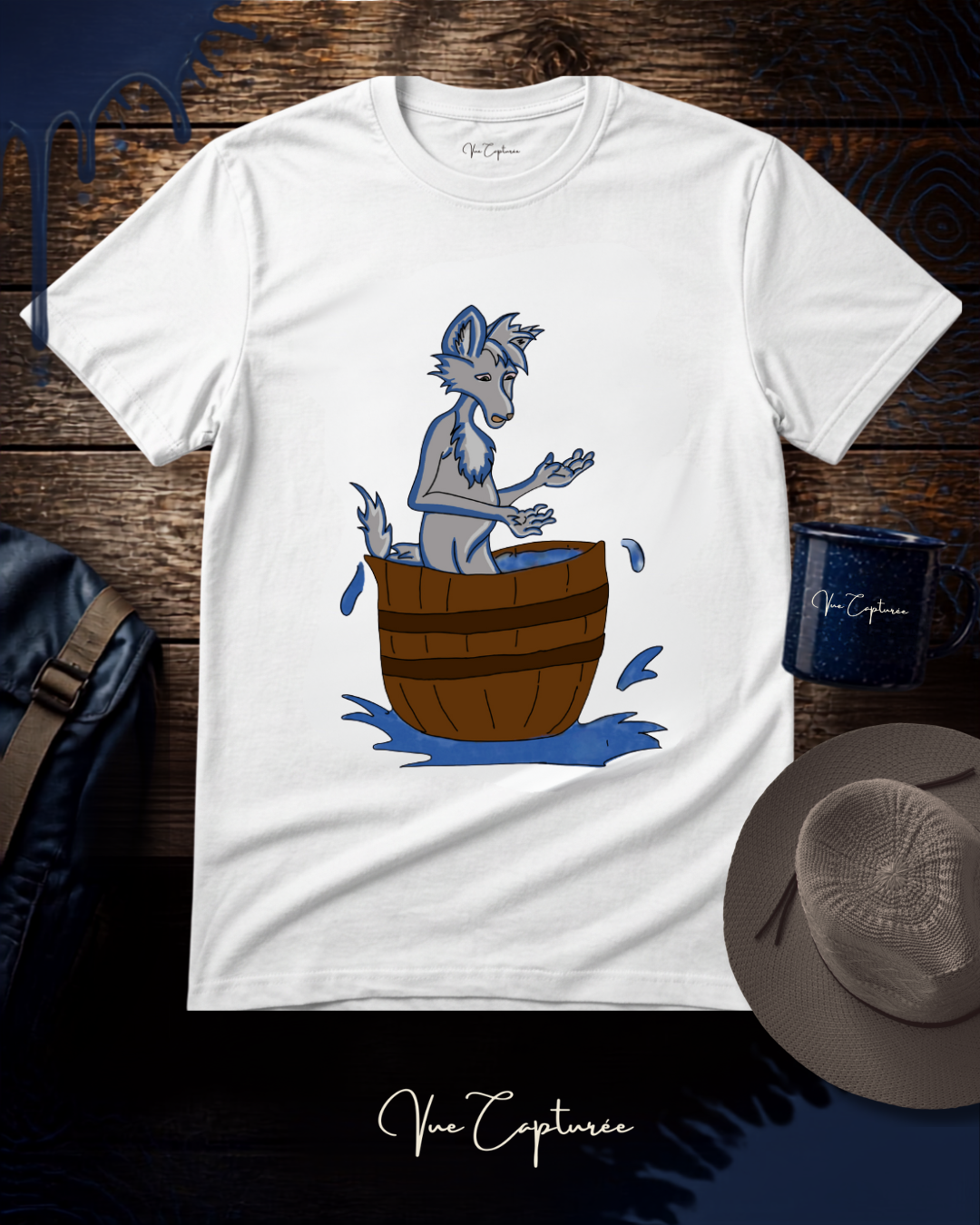 Blue Dye Premium Pure Cotton Graphic T-Shirt - Unisex - SM