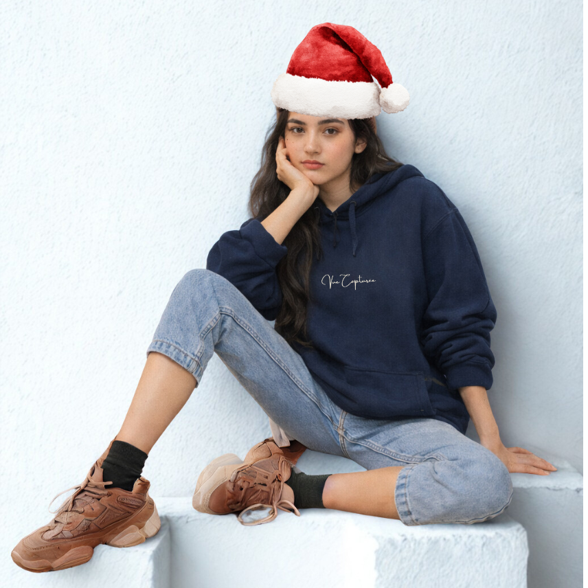 Navy Blue Cotton Hoodie