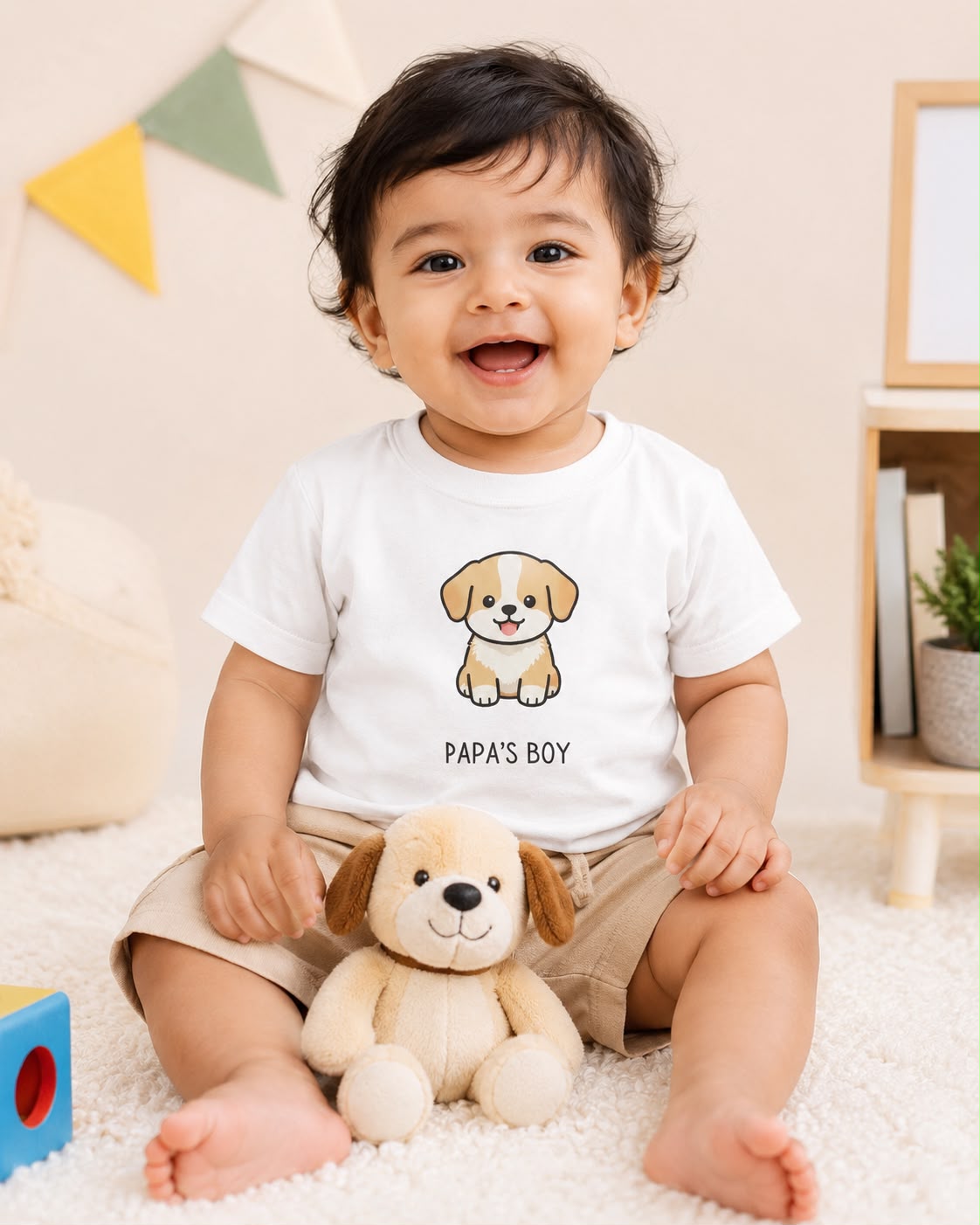 Papa's Boy Premium 100% Cotton Baby T-Shirt | Soft Unisex Infant Tee