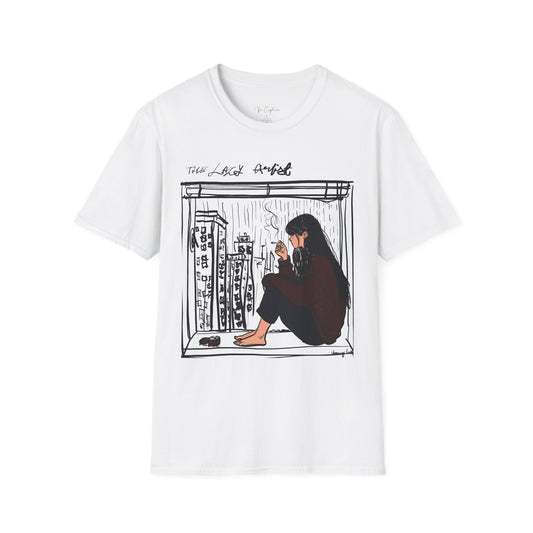 Artistic White Cotton T-shirt - Smoking Kills