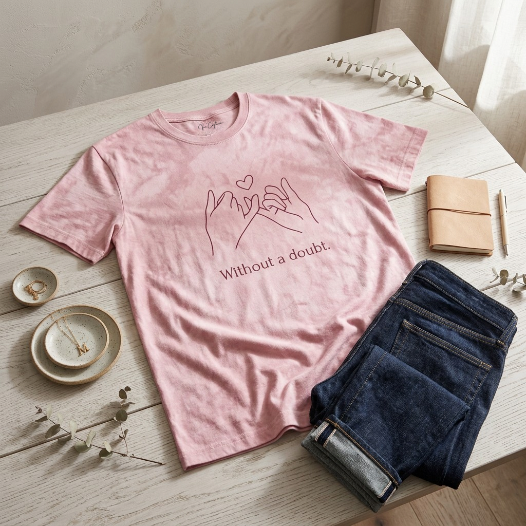 Without a Doubt Premium Cotton T-Shirt | Minimalist Love Graphic Tee