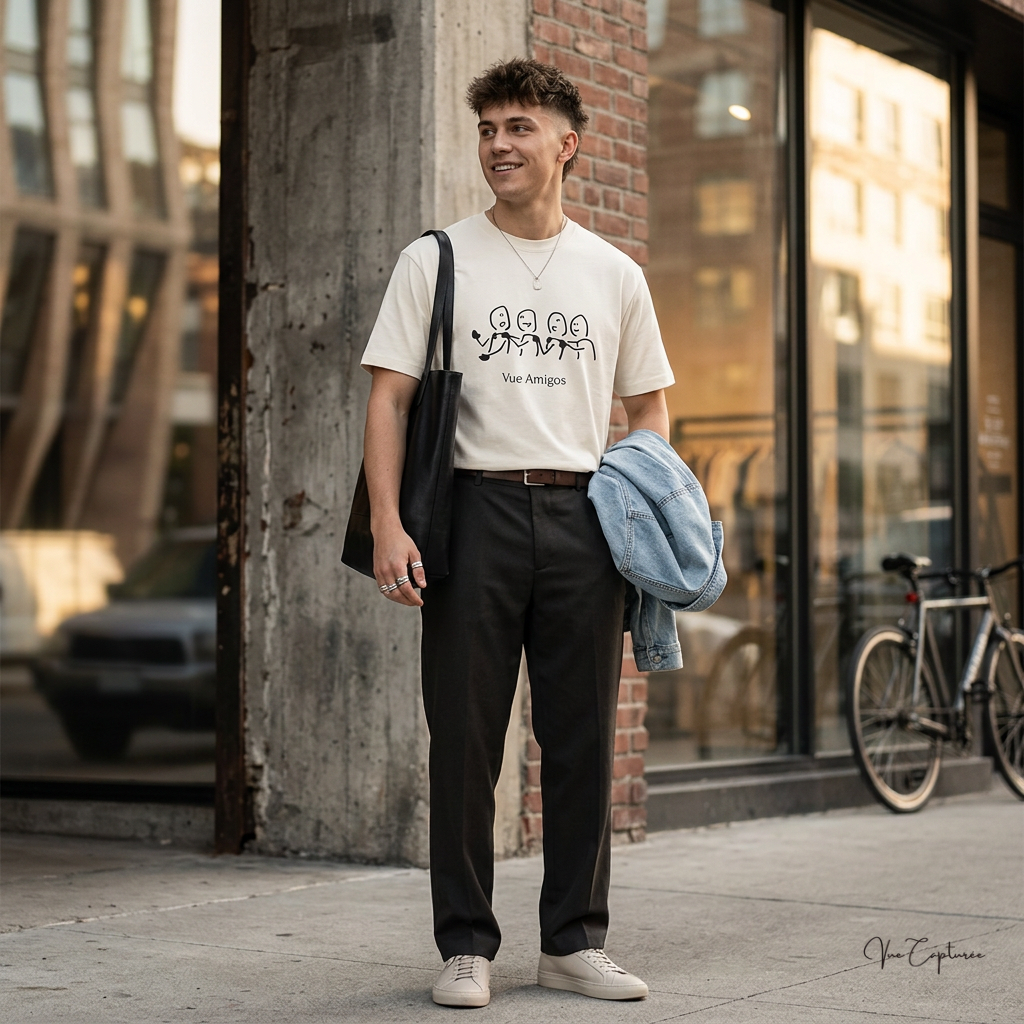 Vue Amigos Pure Cotton White T-shirt